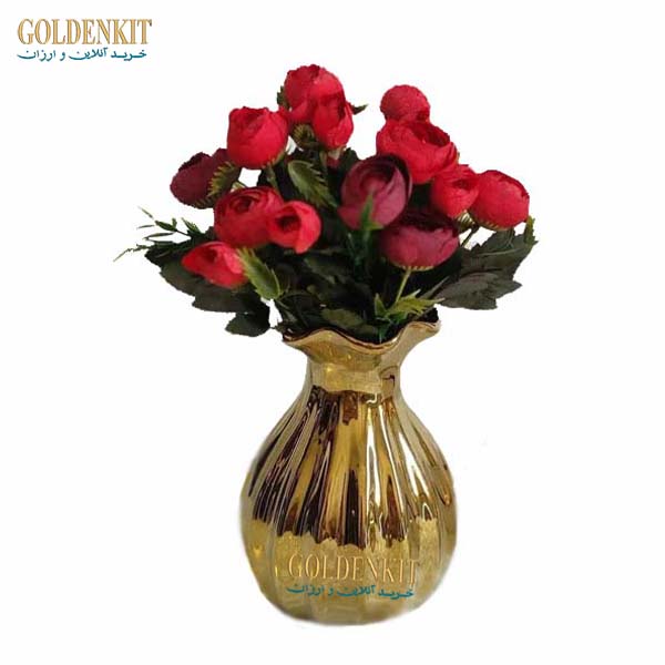 گلدان دکوری طلایی و نقره ای دالبری در 3 سایز