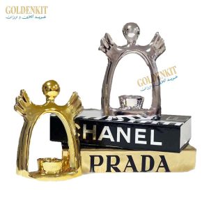 فرشته وارمردار آنجل آتوسا سرامیکی طلایی و نقره ای
