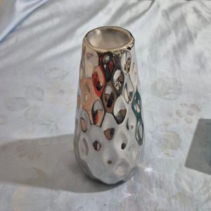 گلدان دکوری نقره ای یک عددی براق سرامیکی