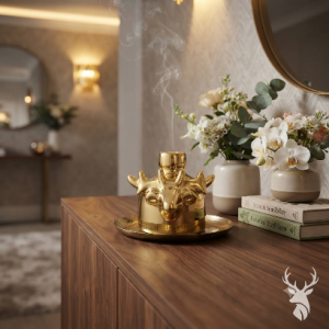 دکوری اوکس جای عود و اسانس طلایی